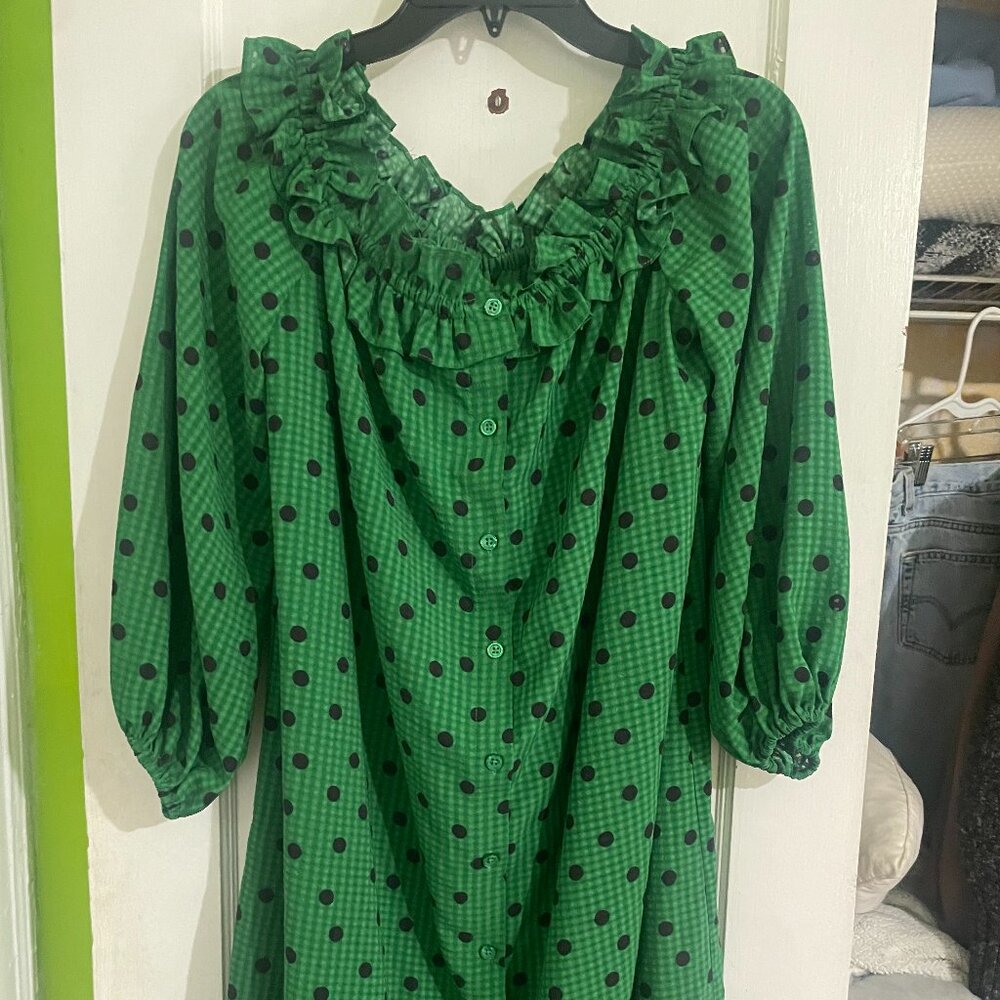 Green Polka Dot Dress Size S